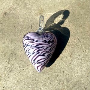 Purple Heart Glass Pendant